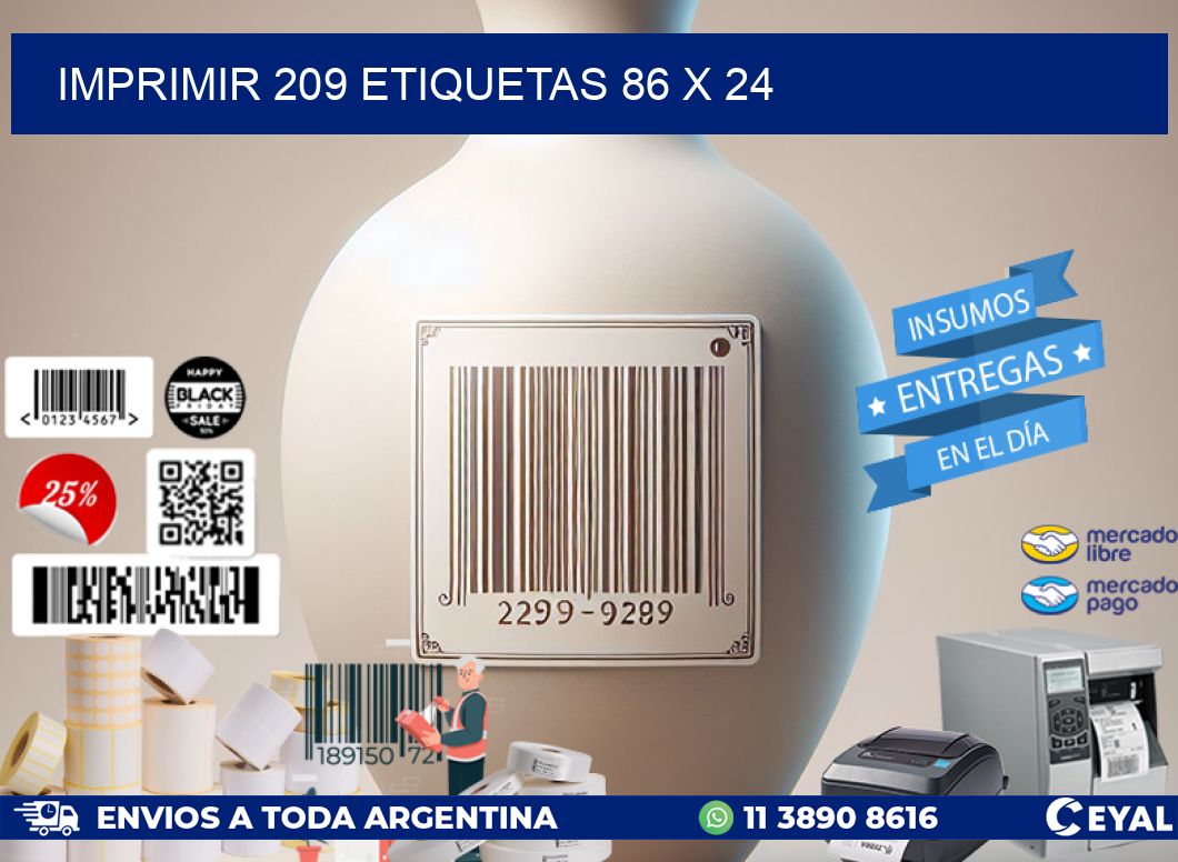 IMPRIMIR 209 ETIQUETAS 86 x 24