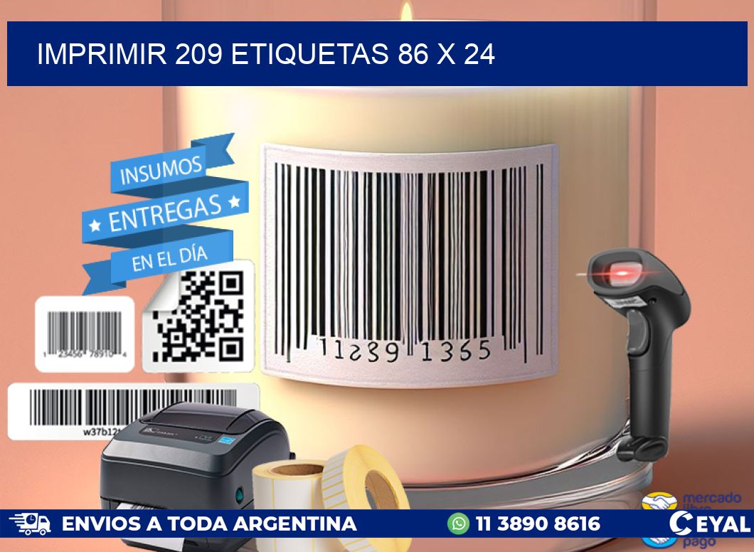 IMPRIMIR 209 ETIQUETAS 86 x 24