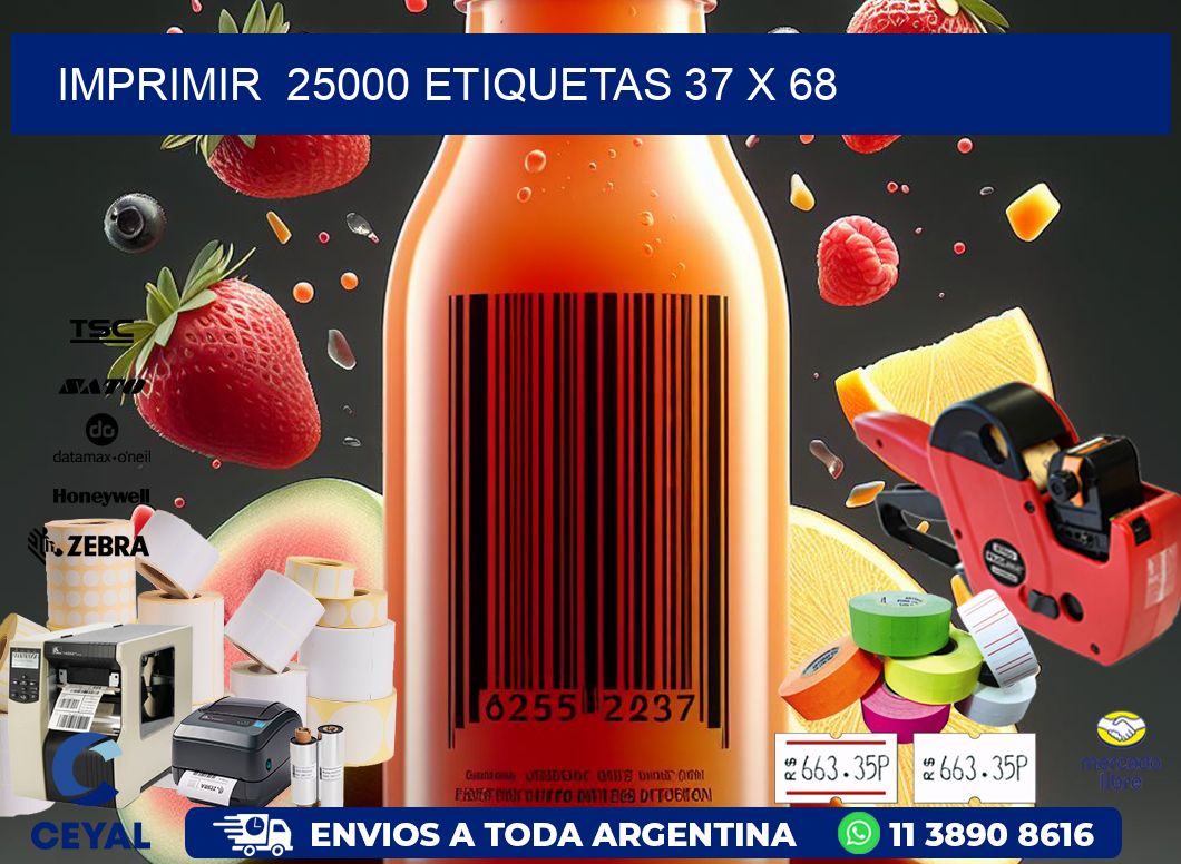 IMPRIMIR  25000 ETIQUETAS 37 x 68