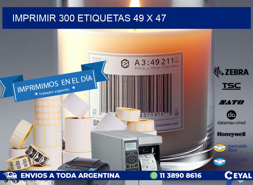 IMPRIMIR 300 ETIQUETAS 49 x 47