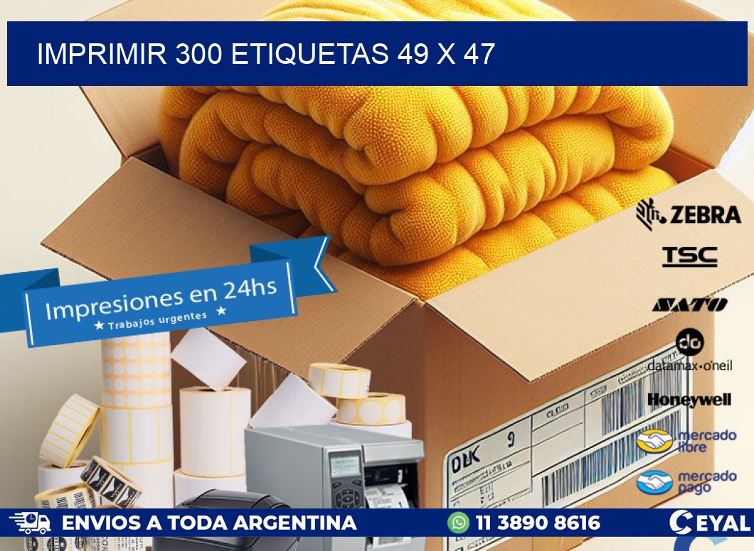 IMPRIMIR 300 ETIQUETAS 49 x 47