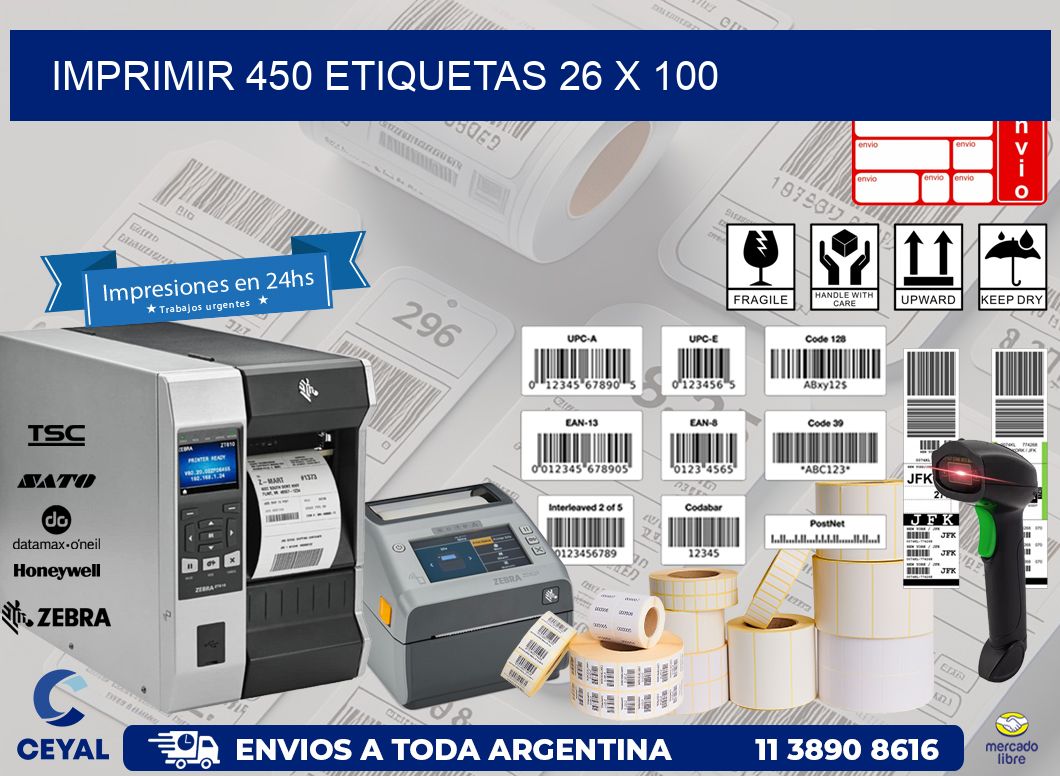 IMPRIMIR 450 ETIQUETAS 26 x 100