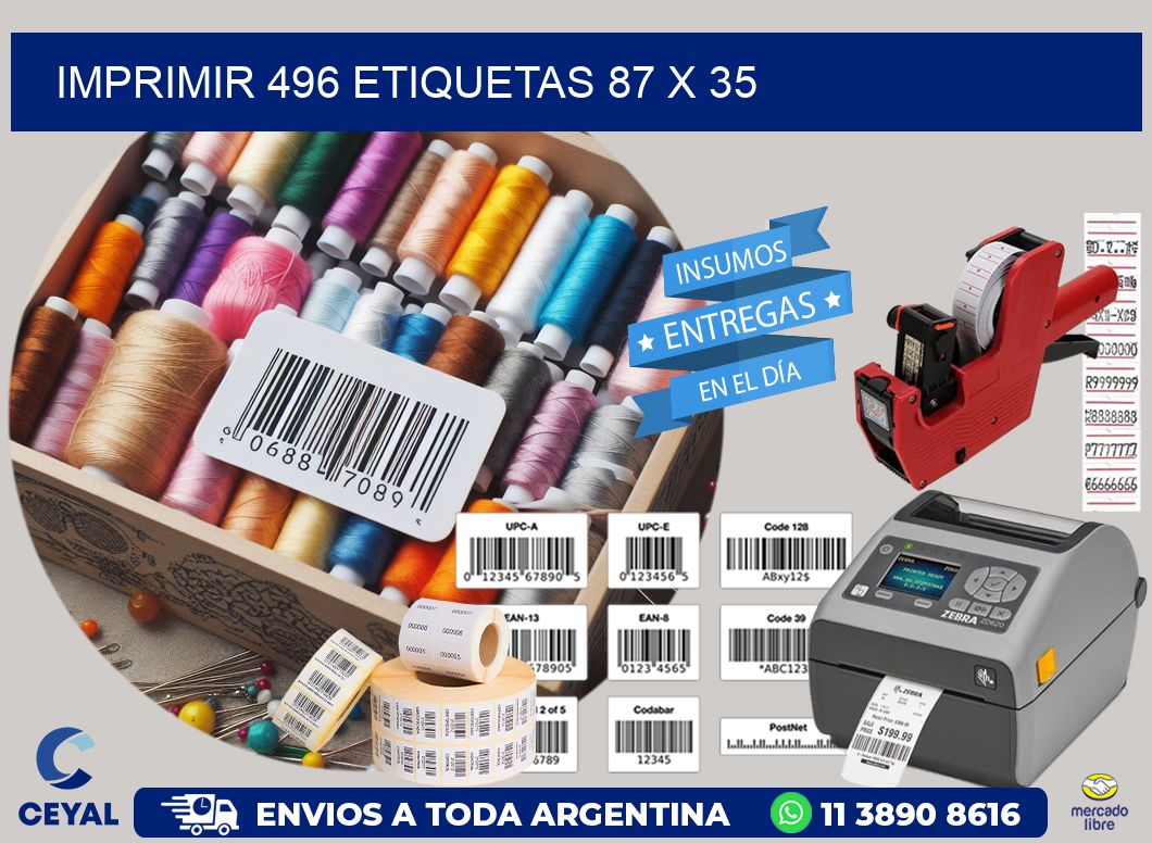 IMPRIMIR 496 ETIQUETAS 87 x 35