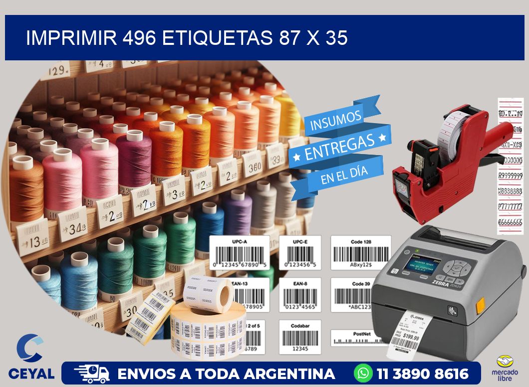 IMPRIMIR 496 ETIQUETAS 87 x 35