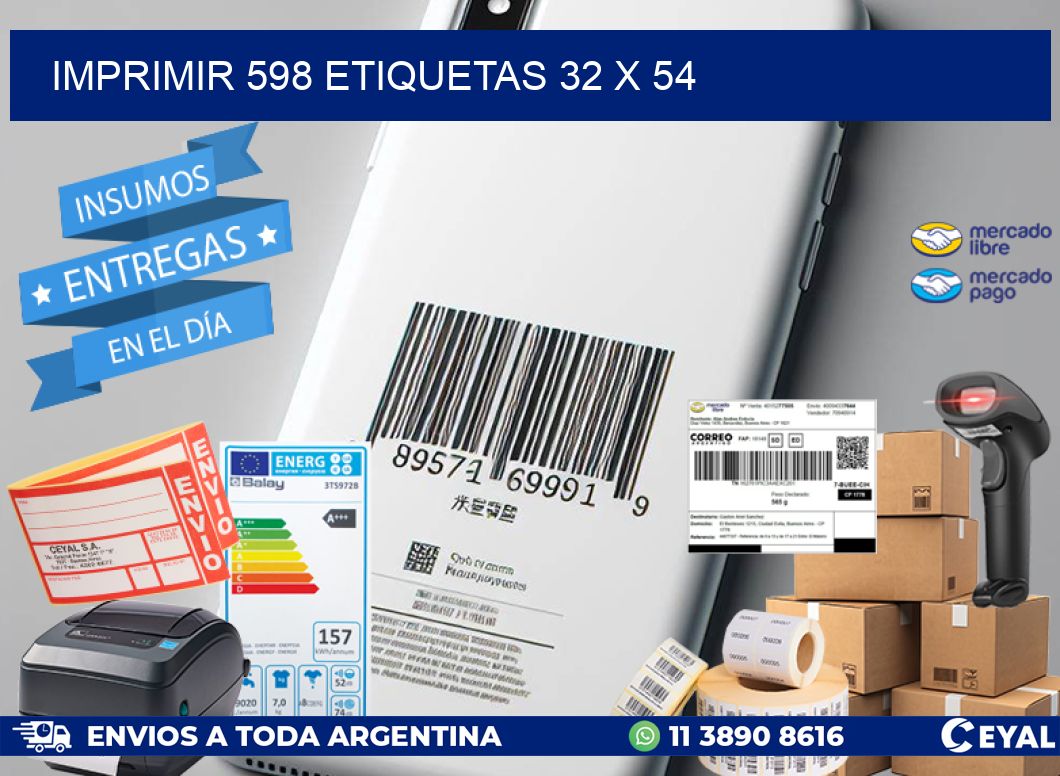 IMPRIMIR 598 ETIQUETAS 32 x 54