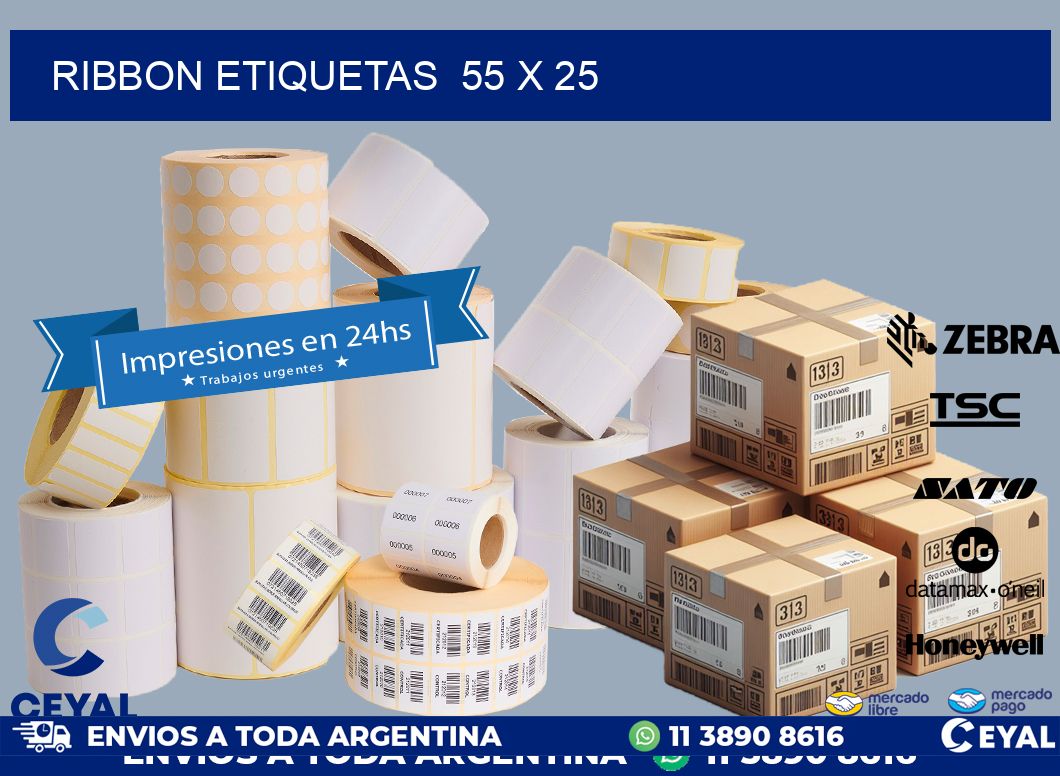 RIBBON ETIQUETAS 55 x 25