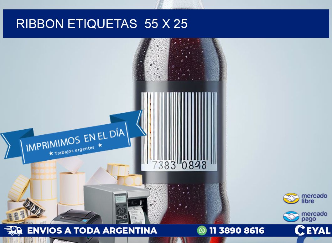 RIBBON ETIQUETAS  55 x 25