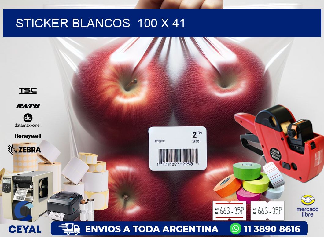 STICKER BLANCOS 100 x 41