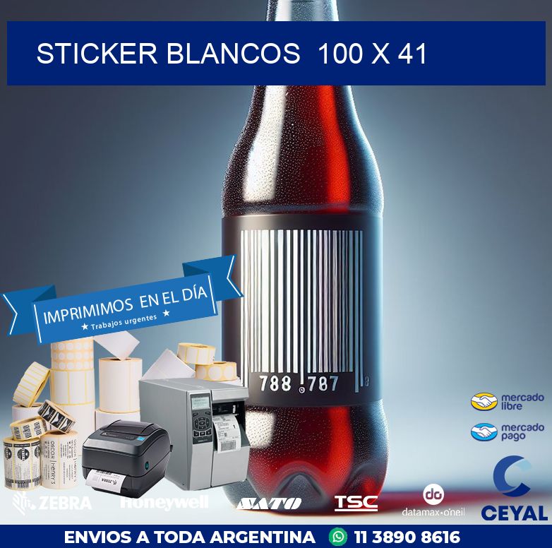 STICKER BLANCOS  100 x 41