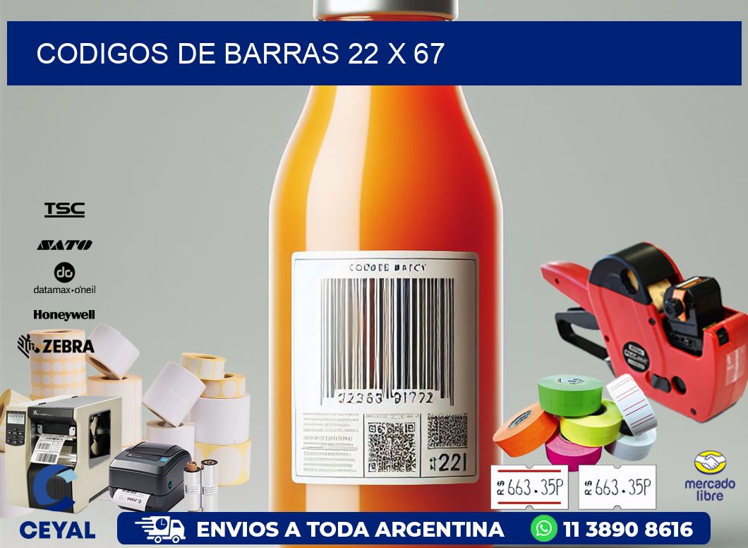codigos de barras 22 x 67