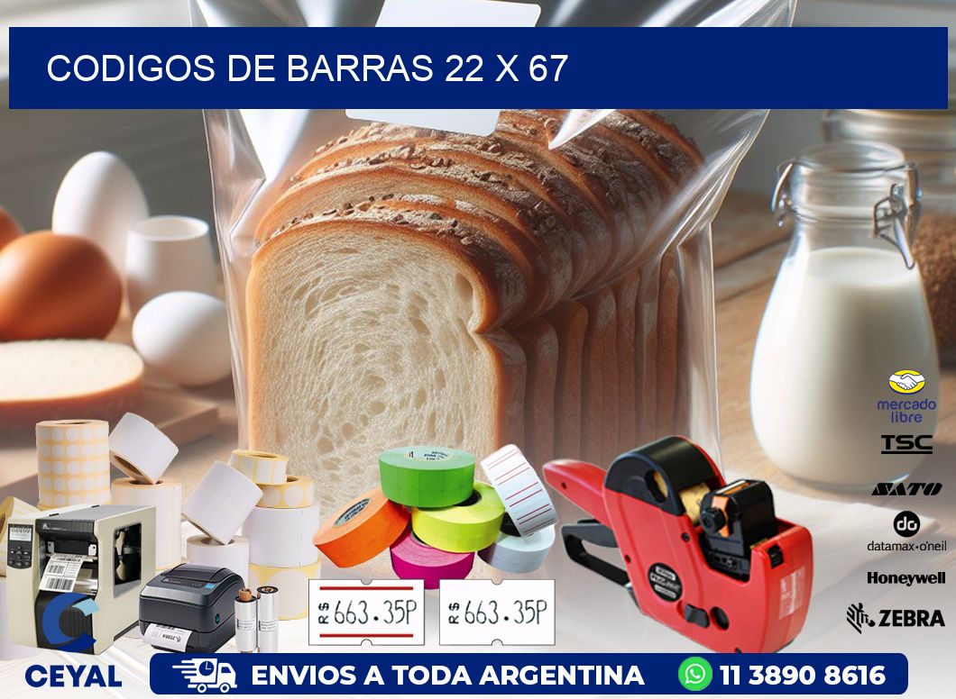 codigos de barras 22 x 67