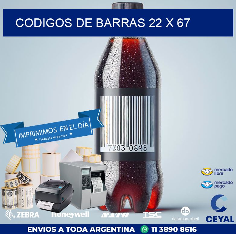 codigos de barras 22 x 67