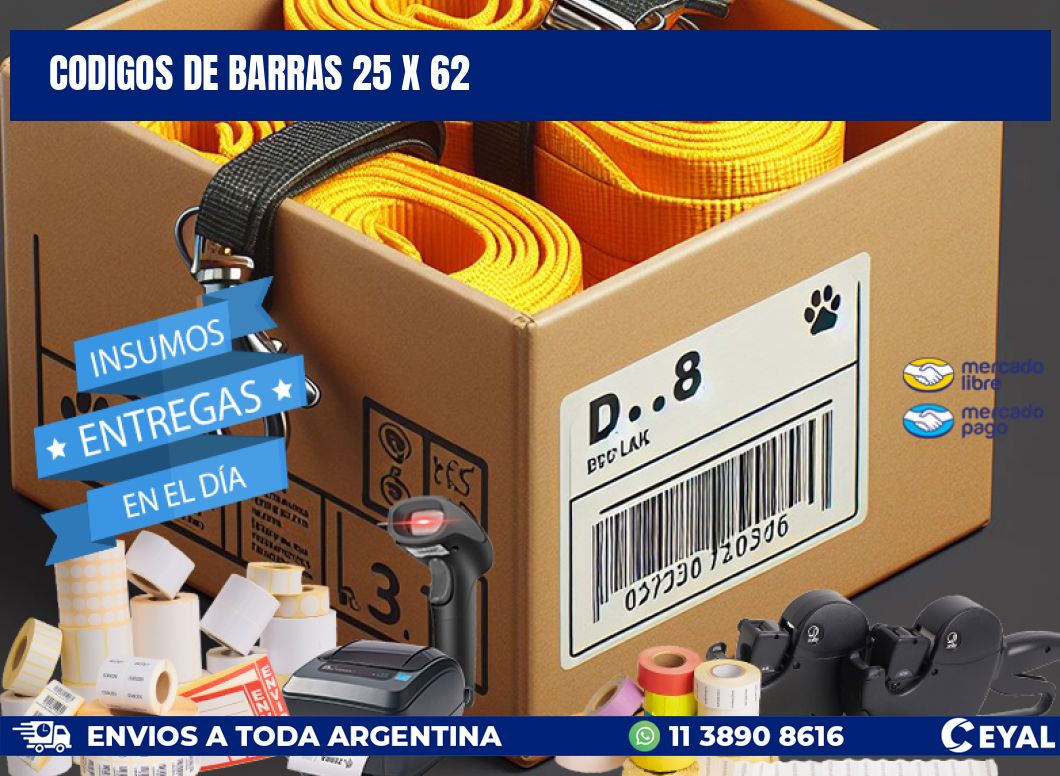 codigos de barras 25 x 62