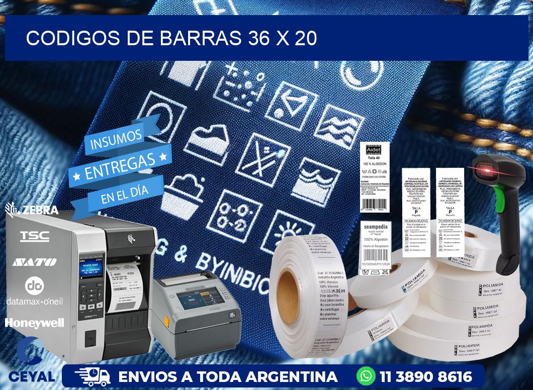 codigos de barras 36 x 20