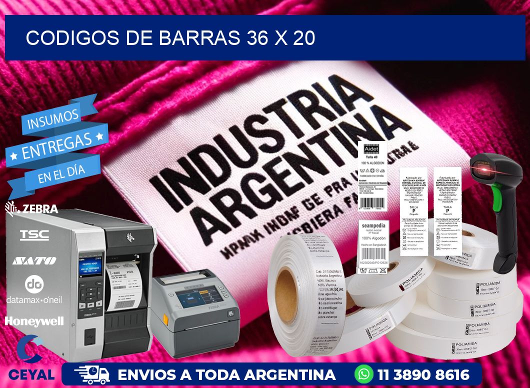 codigos de barras 36 x 20
