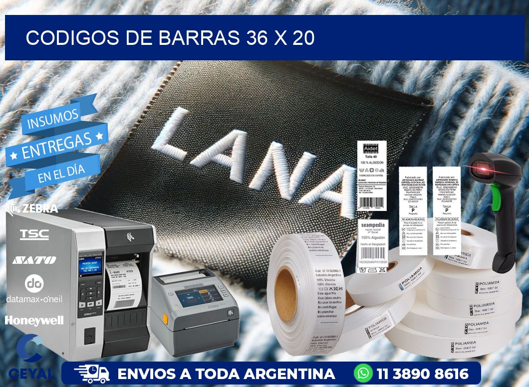 codigos de barras 36 x 20