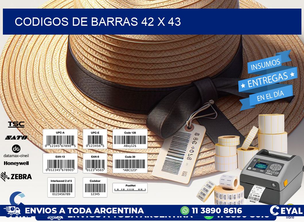 codigos de barras 42 x 43