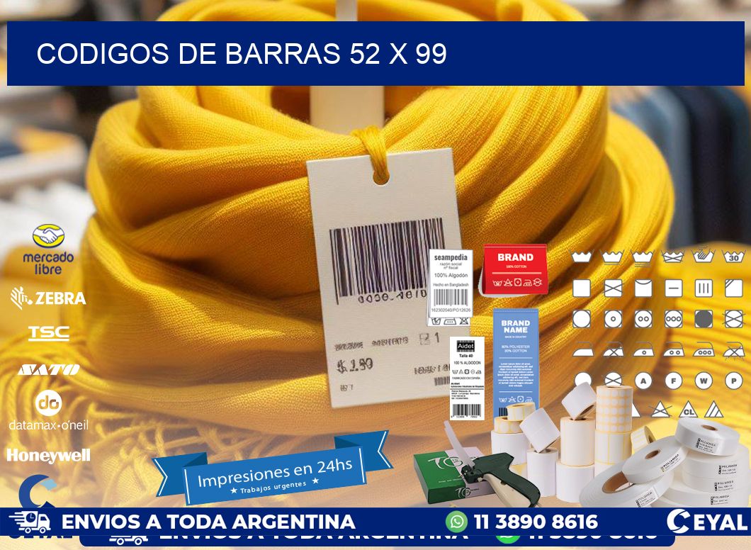 codigos de barras 52 x 99