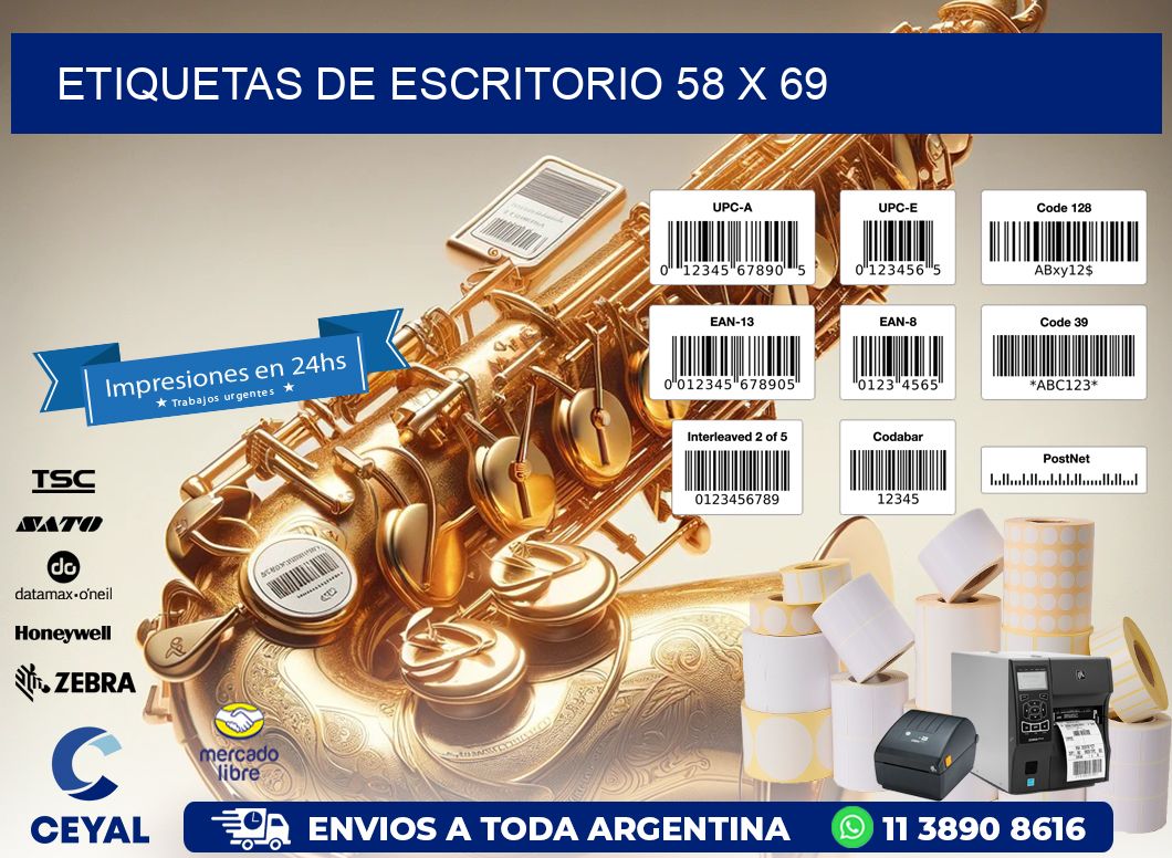 etiquetas de escritorio 58 x 69