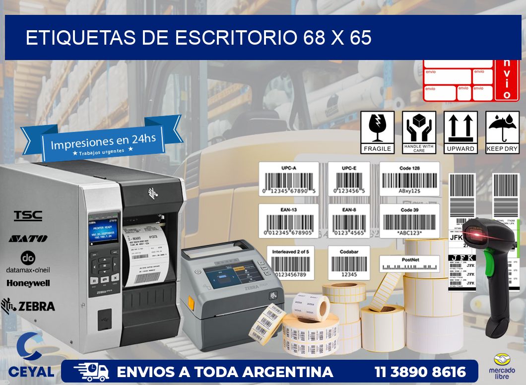 etiquetas de escritorio 68 x 65