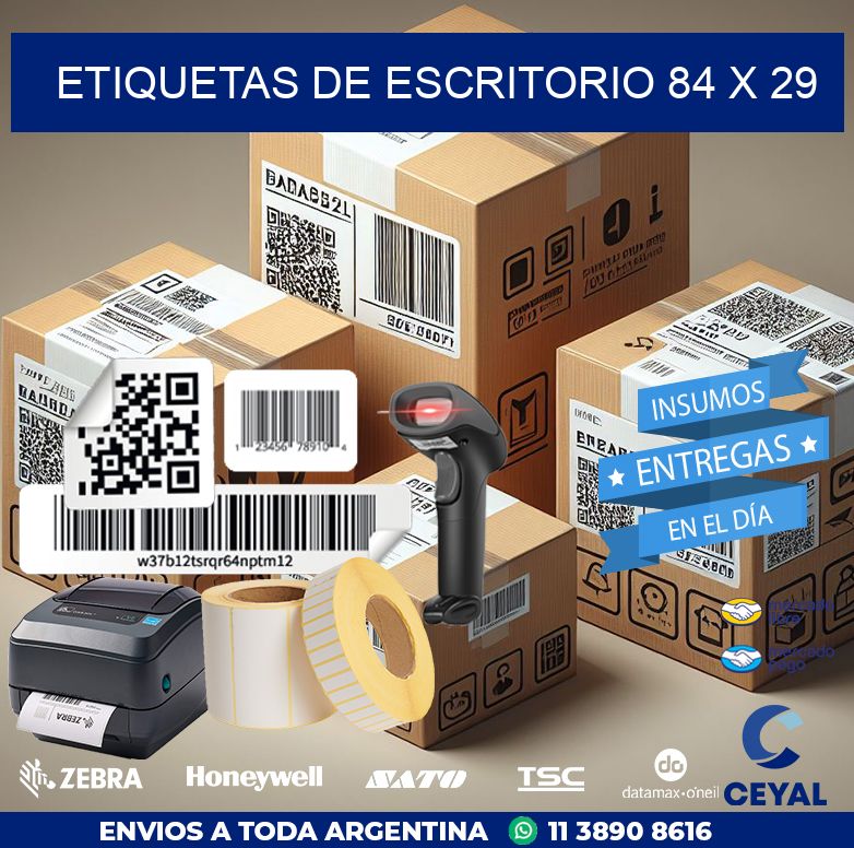 etiquetas de escritorio 84 x 29