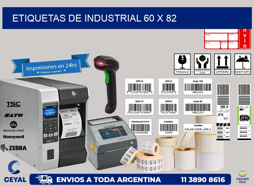 etiquetas de industrial 60 x 82