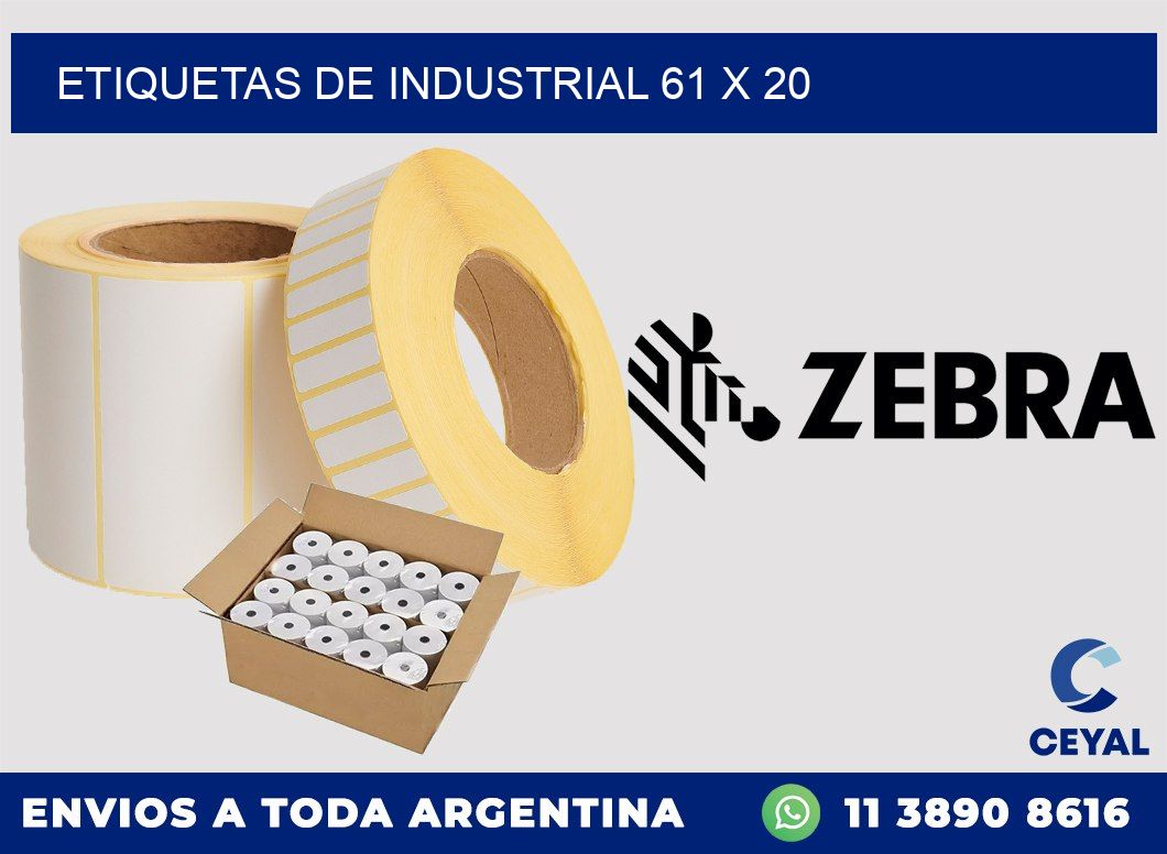 etiquetas de industrial 61 x 20