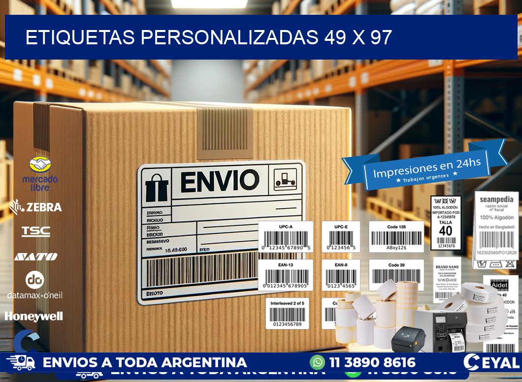 etiquetas personalizadas 49 x 97