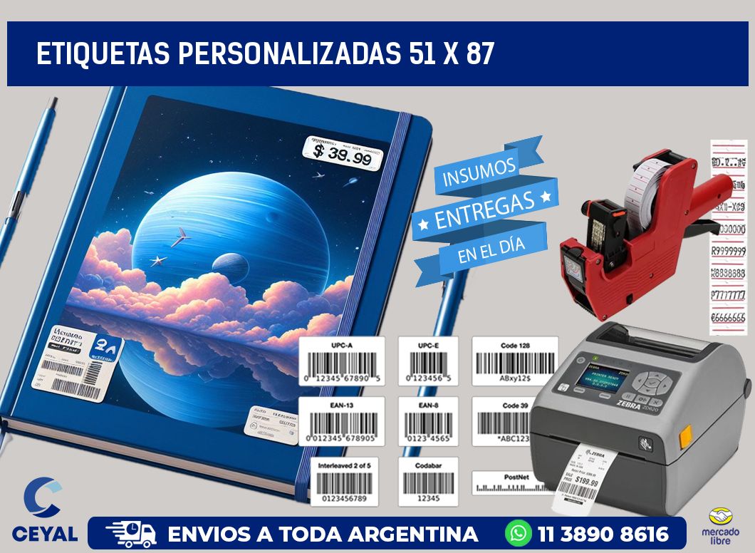 etiquetas personalizadas 51 x 87