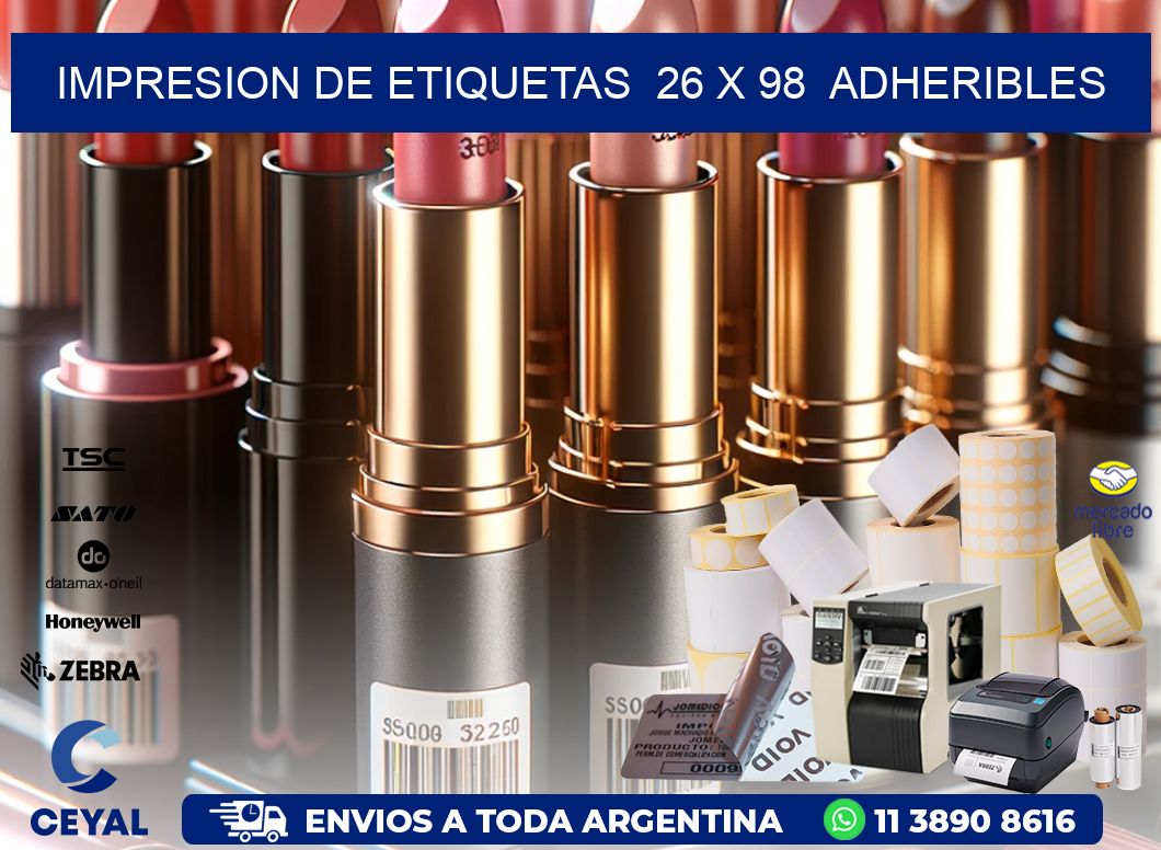 impresion de etiquetas  26 x 98  adheribles