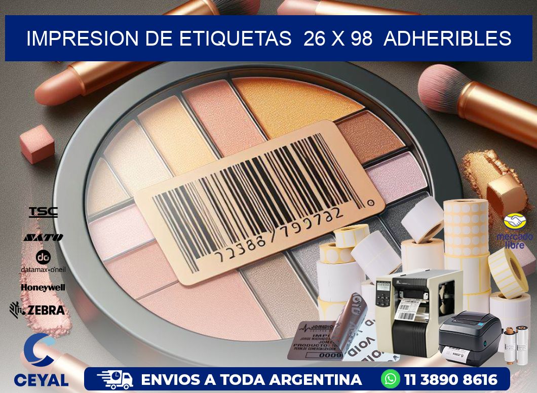 impresion de etiquetas  26 x 98  adheribles