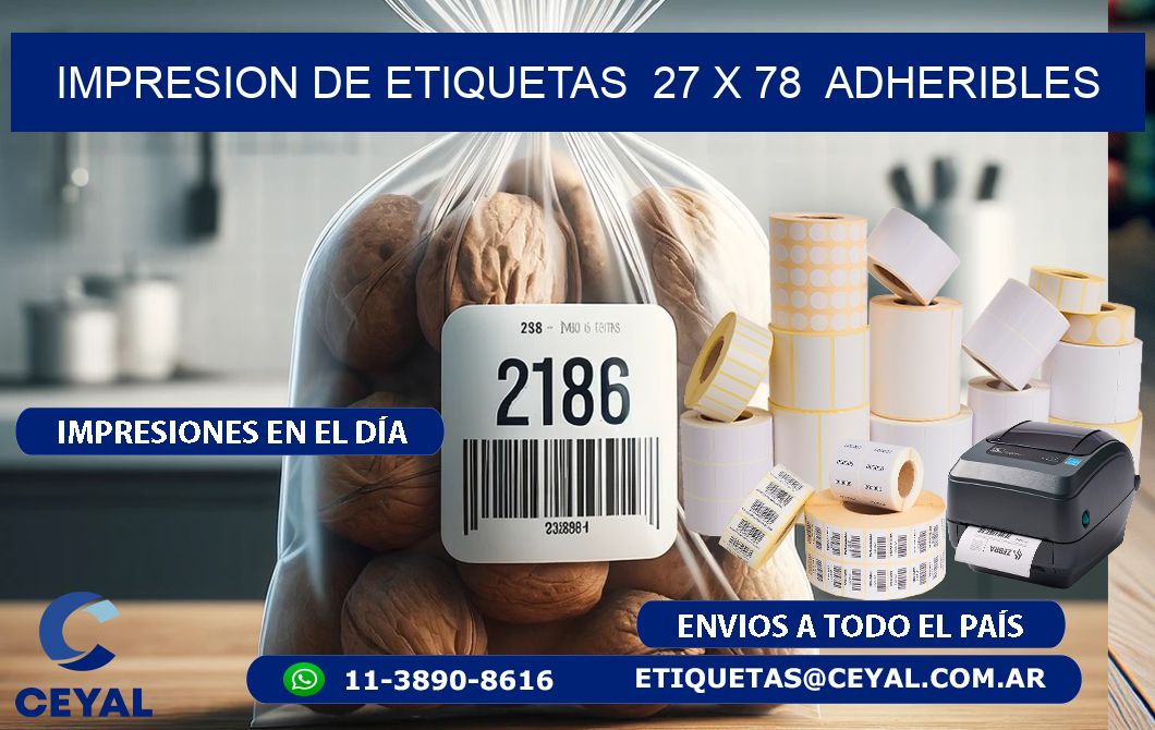 impresion de etiquetas 27 x 78 adheribles