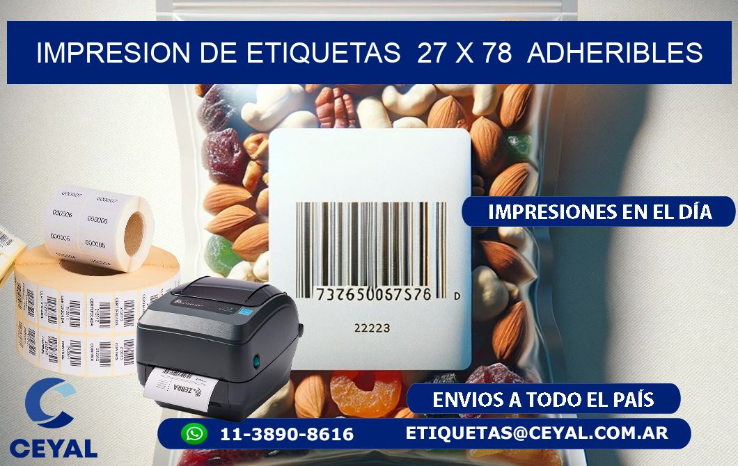 impresion de etiquetas 27 x 78 adheribles