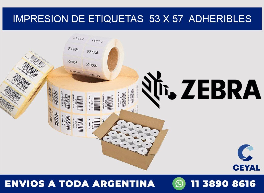 impresion de etiquetas 53 x 57 adheribles