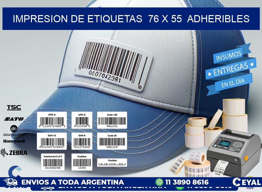 impresion de etiquetas  76 x 55  adheribles