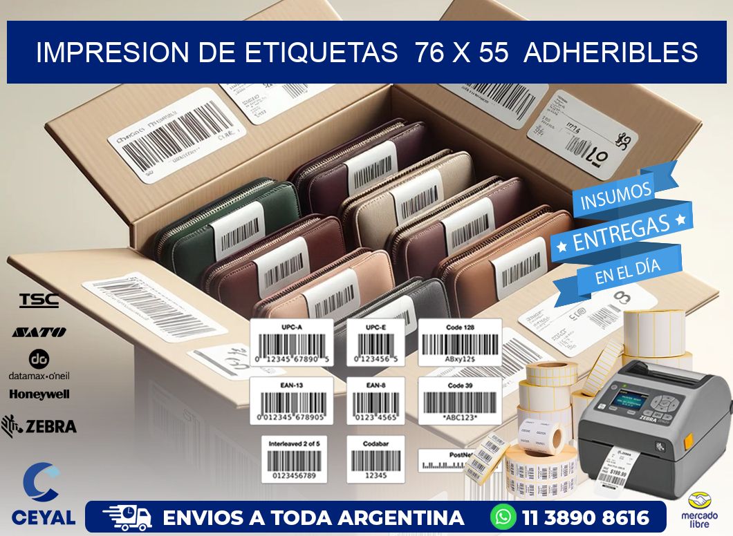 impresion de etiquetas  76 x 55  adheribles