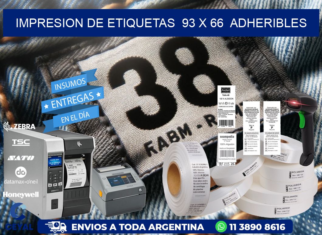 impresion de etiquetas 93 x 66 adheribles