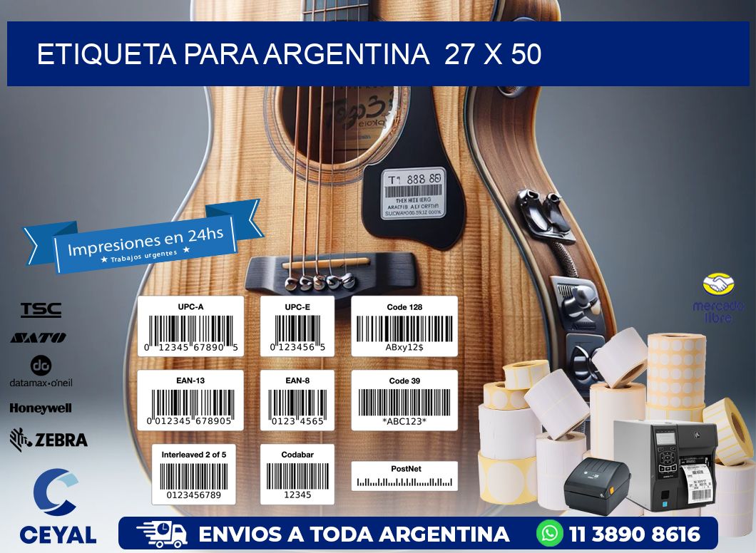 etiqueta para Argentina  27 x 50