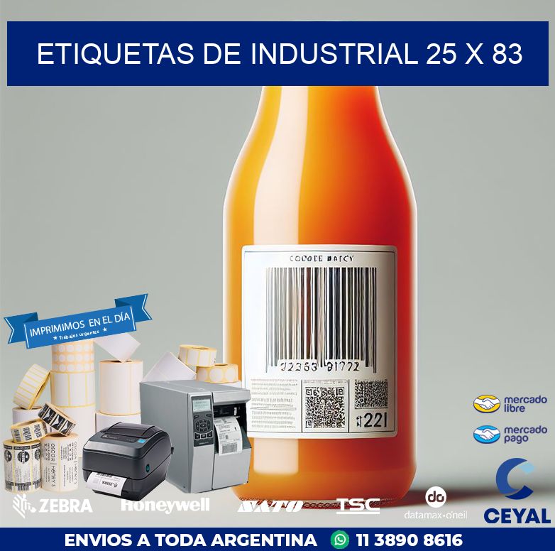 etiquetas de industrial 25 x 83