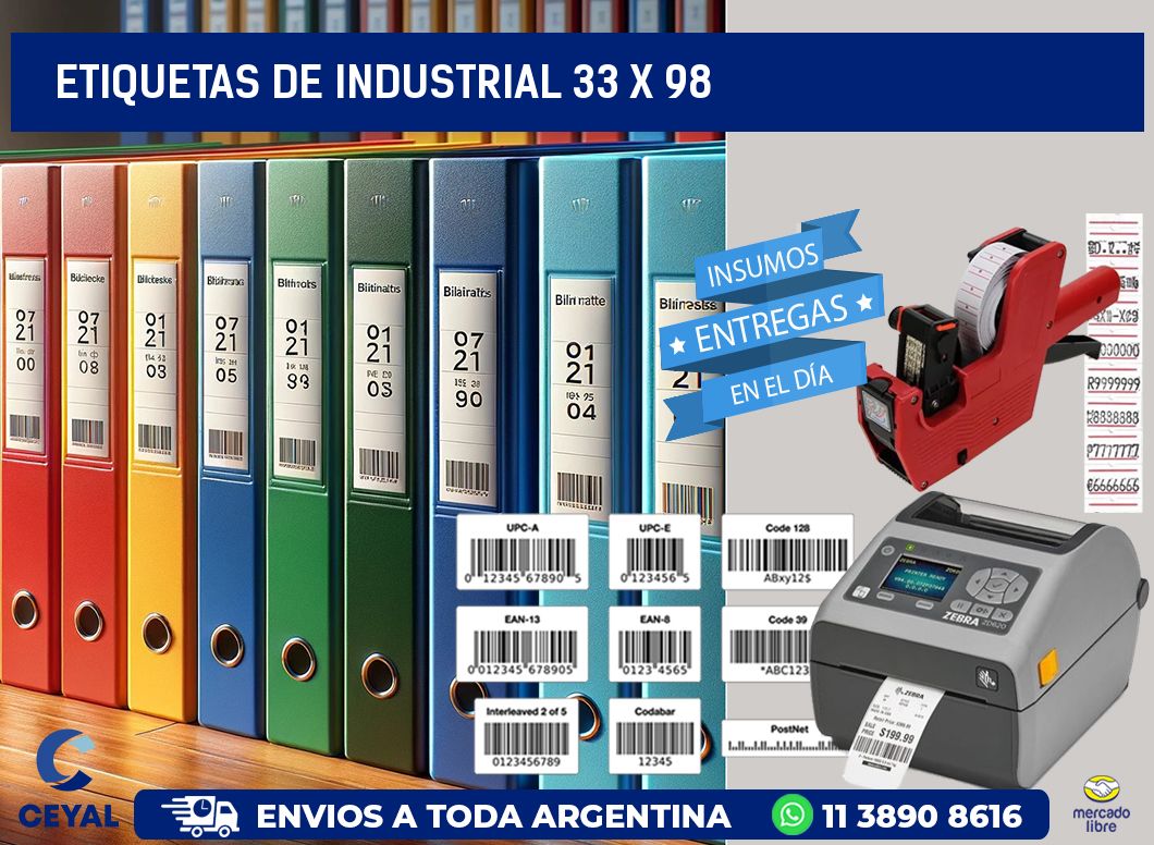 etiquetas de industrial 33 x 98