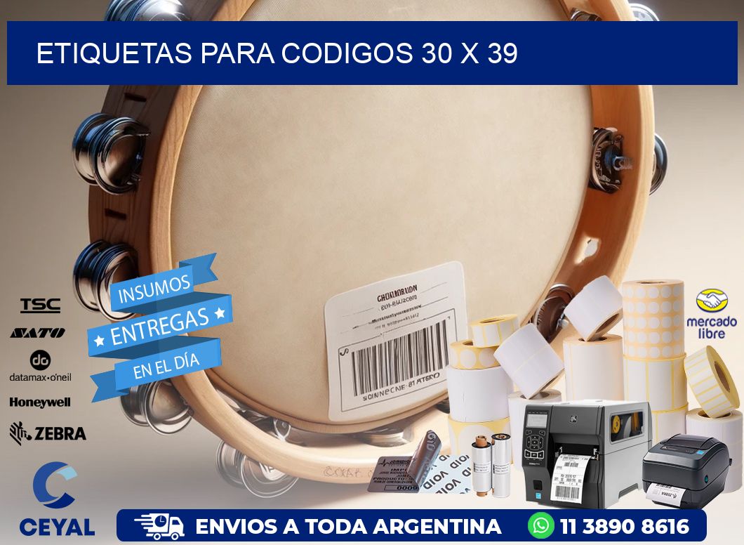 etiquetas para codigos 30 x 39