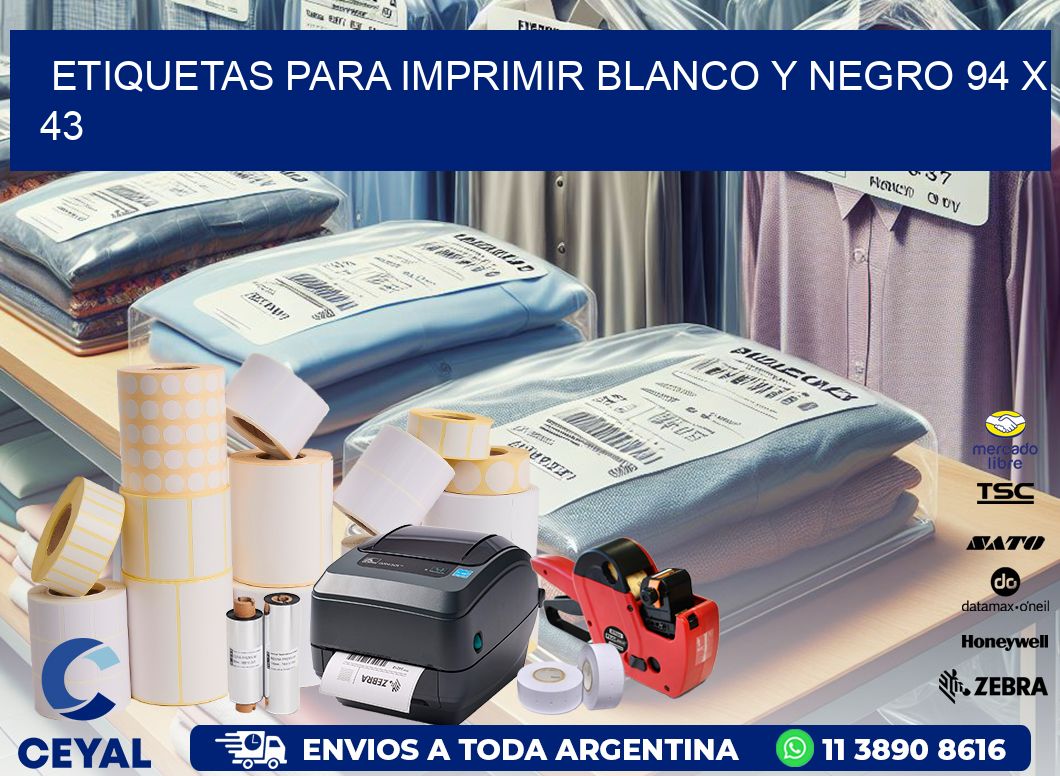 etiquetas para imprimir blanco y negro 94 x 43