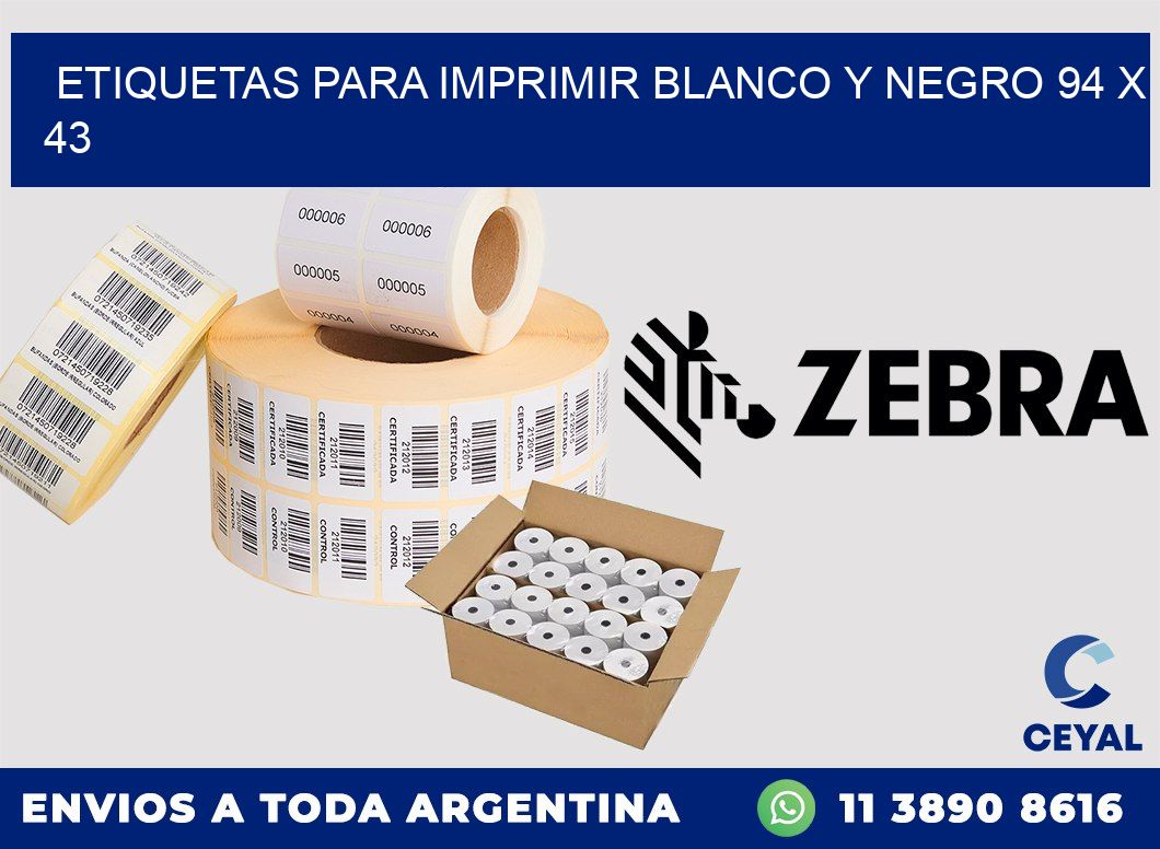 etiquetas para imprimir blanco y negro 94 x 43