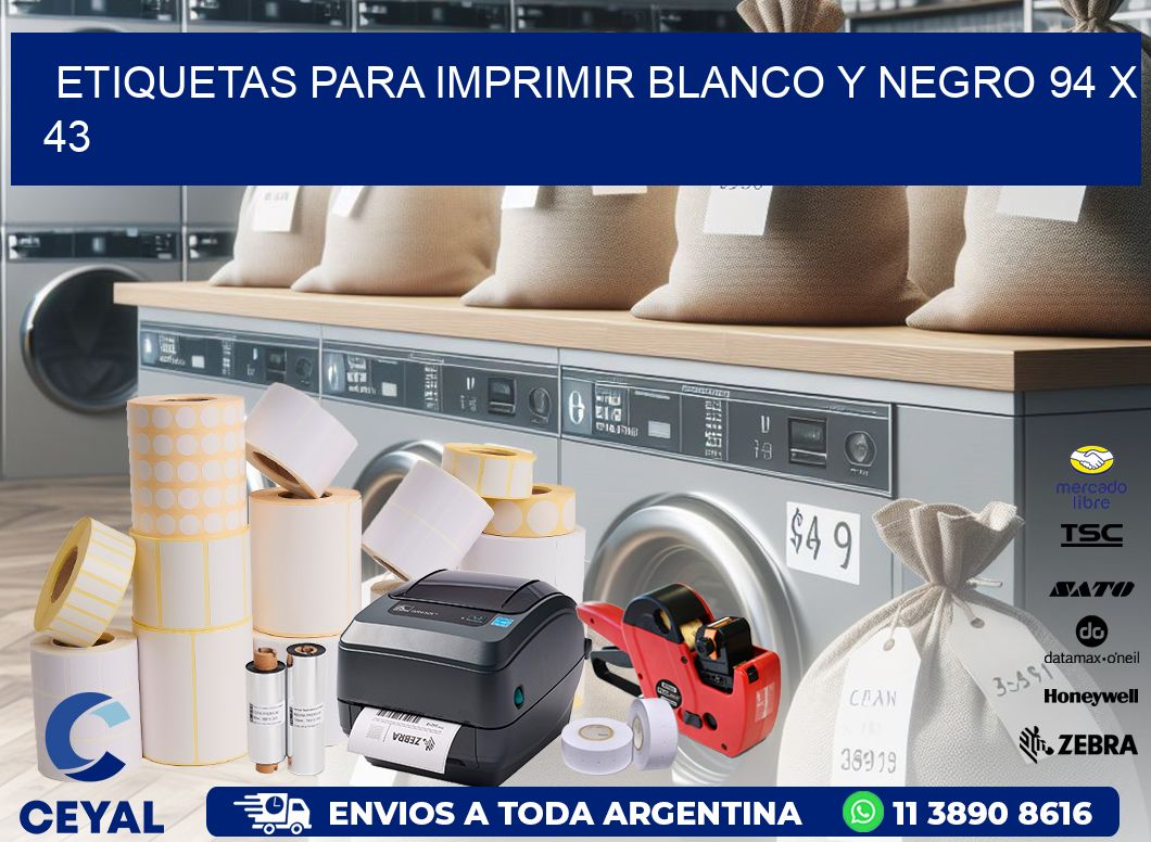 etiquetas para imprimir blanco y negro 94 x 43