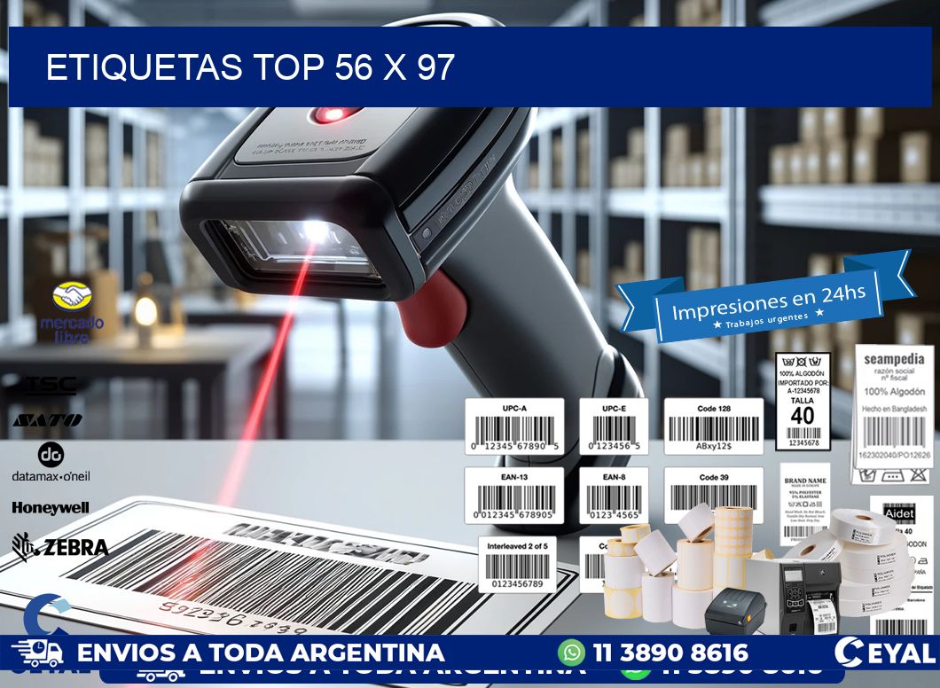 etiquetas top 56 x 97