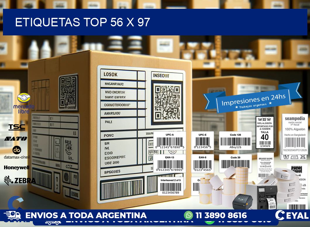etiquetas top 56 x 97