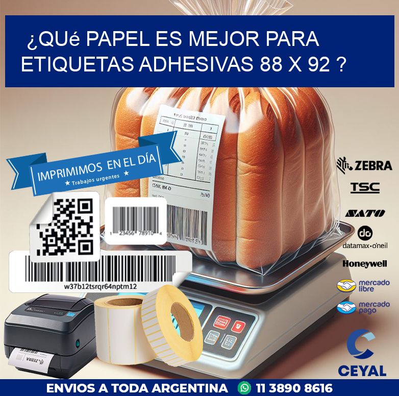 ¿Qué papel es mejor para etiquetas adhesivas 88 x 92 ?