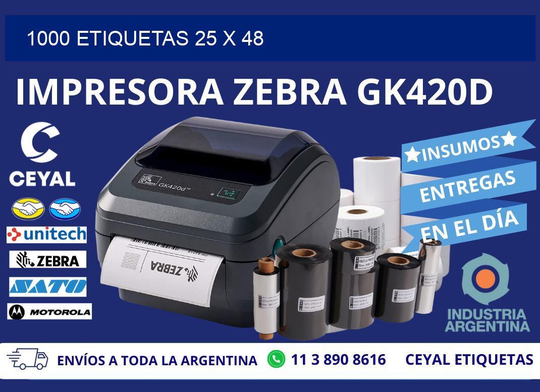 1000 ETIQUETAS 25 x 48