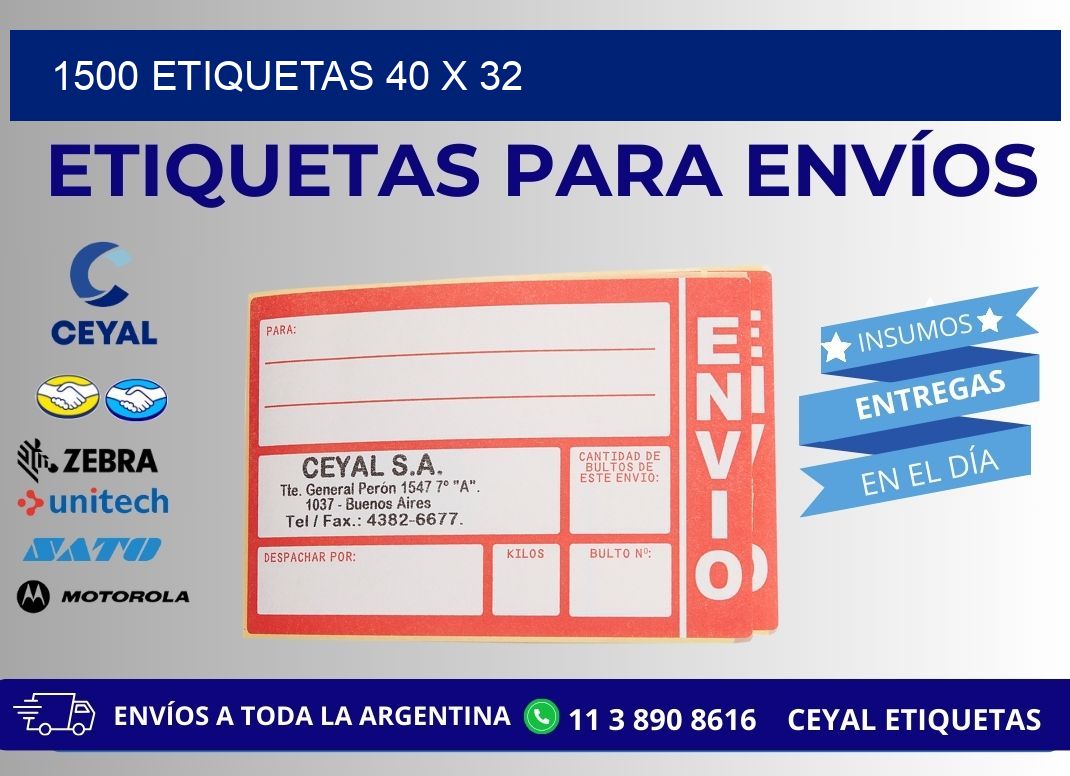 1500 ETIQUETAS 40 x 32