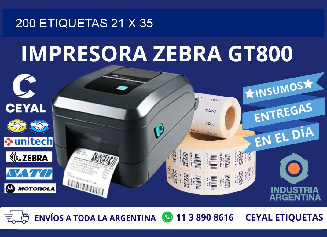 200 ETIQUETAS 21 x 35